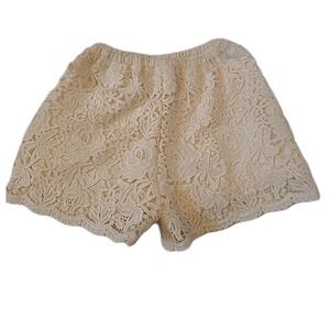 She + Sky Cream Crochet Lined With Shorts Princess Feminine SZ Small NWT